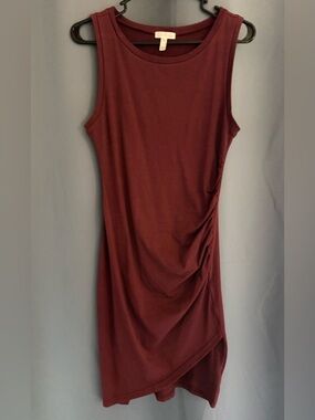 Nordstroms Leith Ruched Tank Dress – Maroon (Size Small
